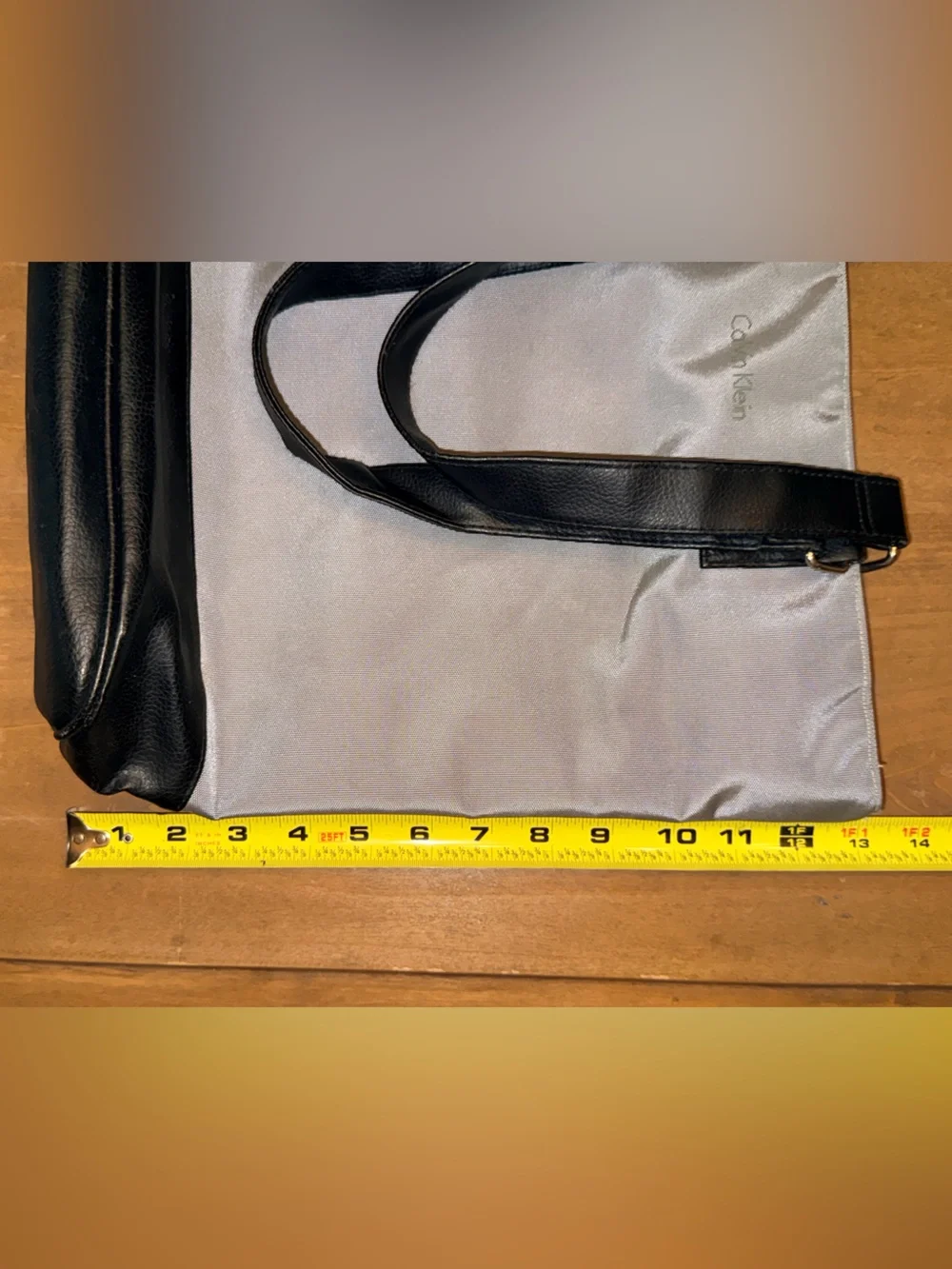 Calvin Klein Silver and Black Colorblock Tote- -EC - see pics for measurements